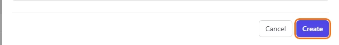The Create button at the bottom of the form, highlighted