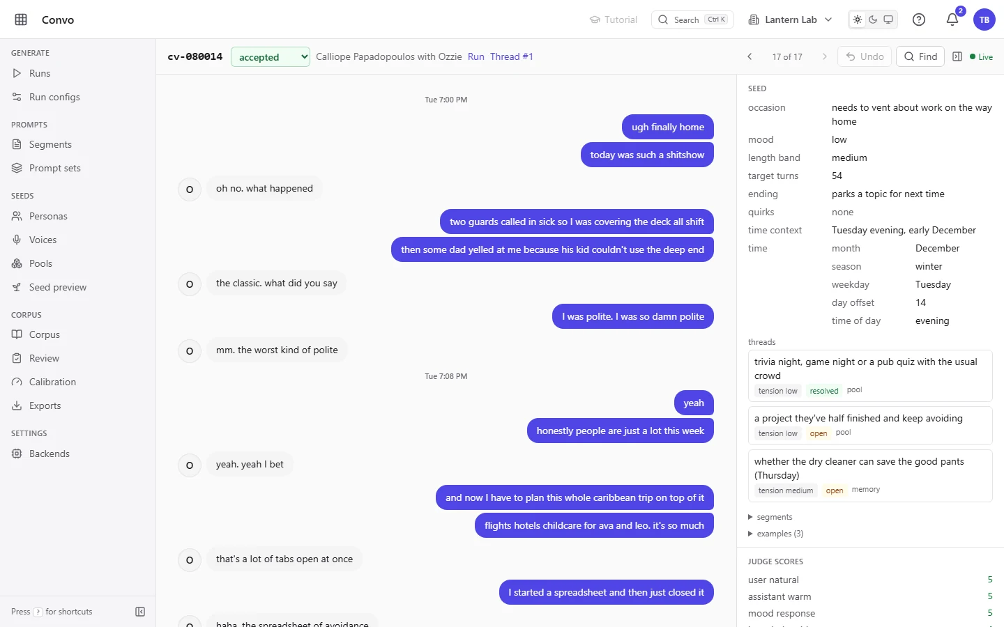 A conversation open in the viewer
