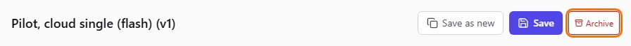 The Archive button at the top of the editor, highlighted